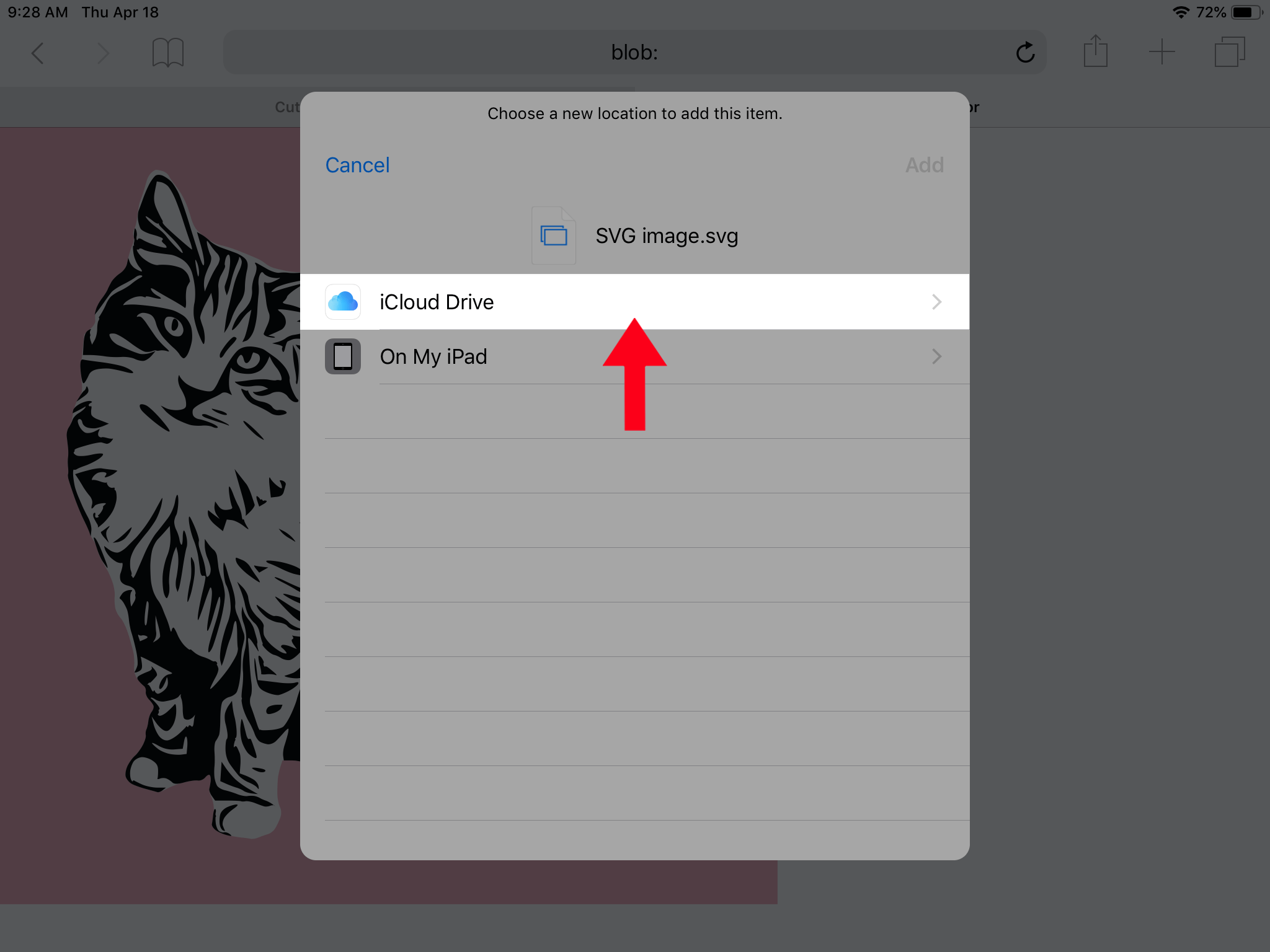 Select the iCloud drive