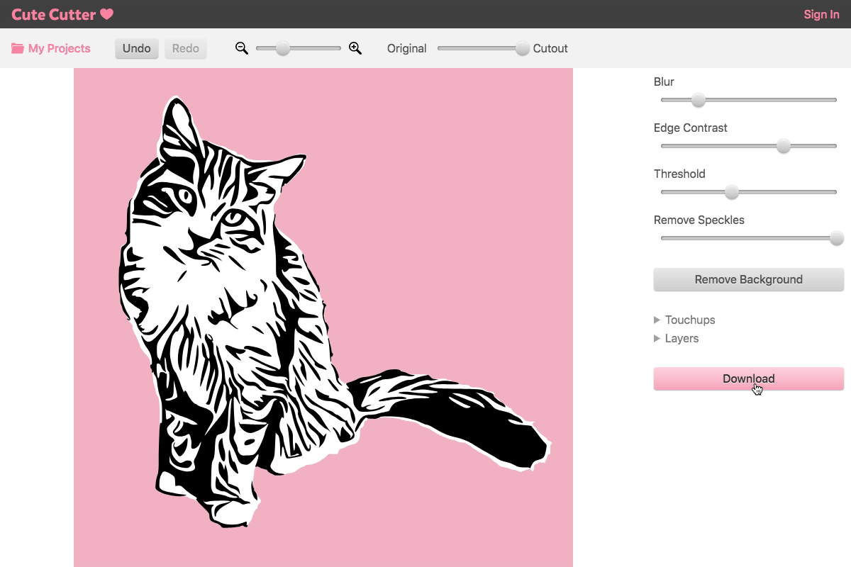 Cute Cutter photo converted to SVG