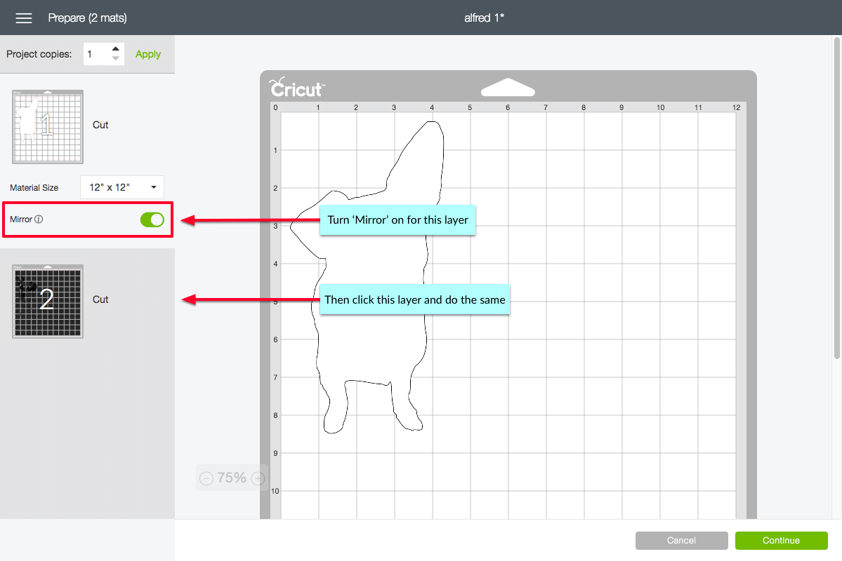 Cricut Design Space mirror